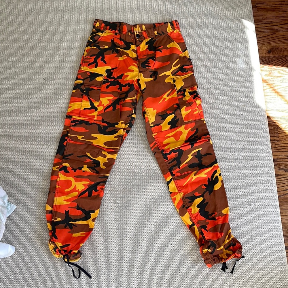 Orange Camo Cargo Pants